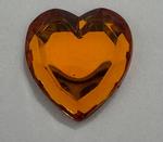 Acrylic (Plexiglas) Flatback Rhinestones Heart Shaped 18mm Topaz