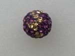 Round Pave Bead with 2.0mm hole, Alora Crystals Amethyst/Light Colorado Topaz 8 mm