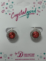 Crystalized with Dreamtime Crystal Clip-On Earrings for Dance Padparadscha/Crystal 11mm