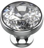 Crystal Cabinet Drawer Pull or Drawer Knob 30mm Crystal/Silver with Screw