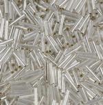 TOHO™ Bugle Beads 9mm, Color 21, Transparent Silver Lined Crystal, 12.5 grams