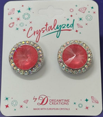 Crystalized with Dreamtime Crystal Clip-On Earrings for Dance Crystal Dahlia Ignite/Crystal AB 17mm