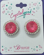 Crystalized with Dreamtime Crystal Clip-On Earrings for Dance Crystal Dahlia Ignite/Crystal 19mm