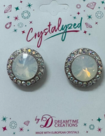 Crystalized with Dreamtime Crystal Stud Earrings for Dance White/Crystal AB 17mm