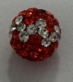 Round Pave Bead with 2.0mm hole, Alora Crystals Hyacinth/Crystal 8 mm