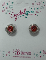 Crystalized with Dreamtime Crystal Stud Earrings for Dance Padparadscha/Crystal 11mm
