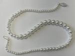 Graduated Simulated White Pearl Necklace 16"