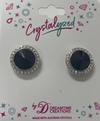 Crystalized with Dreamtime Crystal Clip-On Earrings for Dance Crystal Jet Hematite/Crystal AB 15mm