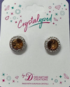 Crystalized with Dreamtime Crystal Stud Earrings for Dance Reinvented Light Smoked Topaz/Crystal 13mm