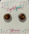 Crystalized with Dreamtime Crystal Clip-On Earrings for Dance Reinvented Light Smoked Topaz 15mm 
