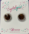 Crystalized with Dreamtime Crystal Stud Earrings for Dance Reinvented Smoked Topaz/Crystal AB 15mm