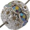 1 Row Rhinestone Ball, 12mm Crystal AB/Silver