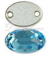 Dreamtime Crystal 3212/2 Oval Sew-on Aqua 10x7mm