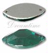 Dreamtime Crystal 3222/2 Navette Sew-on Emerald 18x9mm