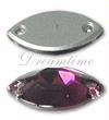 Dreamtime Crystal 3222/2 Navette Sew-on Amethyst 12x6mm