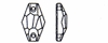 Swarovski 3261 Hexagon Sew-on Crystal Silver Night 18mm