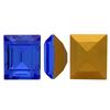 Dreamtime Crystal 4510 Baguette Double Cut Fancy Stone Sapphire (Gold Foiled) 12x10mm