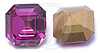 Dreamtime Crystal 4671 Square Emerald-Cut Fancy Stone Fuchsia (Gold Foil) 10mm