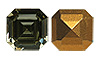 Dreamtime Crystal 4671 Square Emerald-Cut Fancy Stone Black Diamond (Gold Foil) 10mm