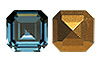 Dreamtime Crystal 4671 Square Emerald-Cut Fancy Stone Montana (Gold Foil) 10mm