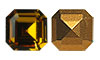 Dreamtime Crystal 4671 Square Emerald-Cut Fancy Stone Topaz (Gold Foil) 6mm
