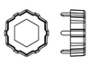 Swarovski 4681/S Vision Hexagon Fancy Stone Sew-On Setting 18mm Gold