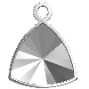 Dreamtime Crystal DC 4799/J Prismatic Triangle Fancy Stone Setting Rhodium 14X14.3mm