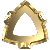 Dreamtime Crystal DC 4799/S Prismatic Triangle Fancy Stone Sew-On Setting Gold 14x14.3mm