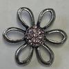 Antique Silver Daisy Pattern with Light Rose Center Snap