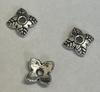 6mm Antique Silver Bead Cap, Base Metal Plated in Imitation Rhodium