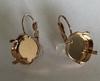 12mm Square Leverback Earring base for Dreamtime Crystal 4483 Rose Gold