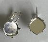 12mm Square Leverback Earring base for Dreamtime Crystal 4483 Shiny Silver