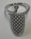 Adjustable Fingernail Ring Silver