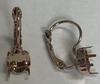 Empty Leverback Earrings for Dreamtime Crystal 1028 or 1088 ss39 Rose Gold