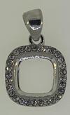 12mm Square Pendant with Crystal Rhinestones for DC 4470 Imitation Rhodium