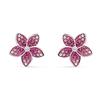 Swarovski Collections Tropical Pierced Earrings Flower Light Multi Silver