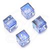 Dreamtime Crystal Light Sapphire AB Cube Beads
