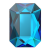 Dreamtime Crystal DC 2602 Emerald Cut Flatback Crystal Bermuda Blue 14x10.5mm