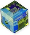 Dreamtime Crystal DC 5601 Cube Bead Olivine AB 6mm