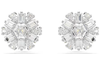 Swarovski Collections - Idyllia stud earrings Mixed cuts, Snowflake, White, Rhodium plated