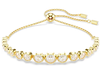 Swarovski Collection Imber Tennis bracelet Mixed round cuts, White, Gold-tone plated