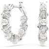 Swarovski Collections - Matrix drop earrings Crystal pearl, Round cut, White, Rhodium plated