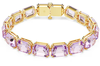 Swarovski Collection Millenia Tennis bracelet Octagon cut, Purple, Gold-tone plated