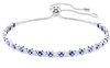 Swarovski Collections Matrix Tennis bracelet Mixed round cuts, Blue, Rhodium plated