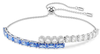 Swarovski Collections Matrix bracelet Mixed cuts, Blue, Rhodium plated