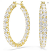Swarovski Collections - Matrix hoop earrings Round cut, White, Gold-tone plated