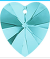 Swarovski 6228 Xilion Heart Pendant Light Turquoise 14.4x14mm
