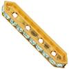 Dreamtime Crystal DC 77725 Rondelle Spacer Bars 4 Hole Chrysolite/Gold