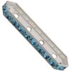 Dreamtime Crystal DC 77725 Rondelle Spacer Bars 4 Hole Aqua/Silver