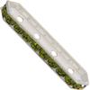 Dreamtime Crystal DC 77725 Rondelle Spacer Bars 4 Hole Olivine/Silver